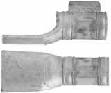 Ramrod pipe, steel, pistol entry pipe with skirt, octagon with ringed ends, for 3/8" ramrod